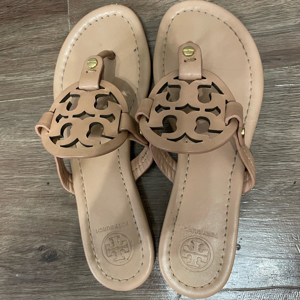 Tory Burch’s Women Miller Sandals Size 5 - Light Sand